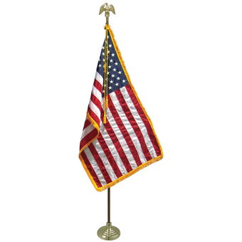 8' x 1-1/4" US Indoor Flag Set with 3' x 5' Flag