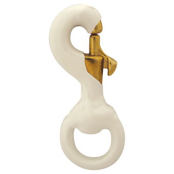3" White Rubber Coated Brass Flag Snap