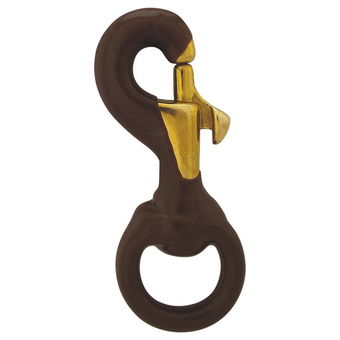 3" Brown Rubber Coated Brass Flag Snap
