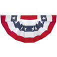 3' x 6' Cotton Pleated Fan With Stars - 160009