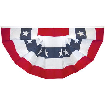 3' x 6' Cotton Pleated Fan With Stars - 160009