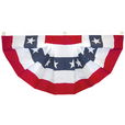 18" x 36" Cotton Pleated Fan With Stars - 160064