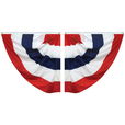 3' x 3' Fully Sewn Nylon Pleated Half Fan - 160025