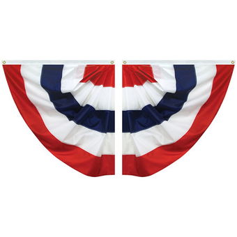 3' x 3' Fully Sewn Nylon Pleated Half Fan - 160025