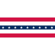 36" Wide Cotton 5-Stripe Bunting with Stars