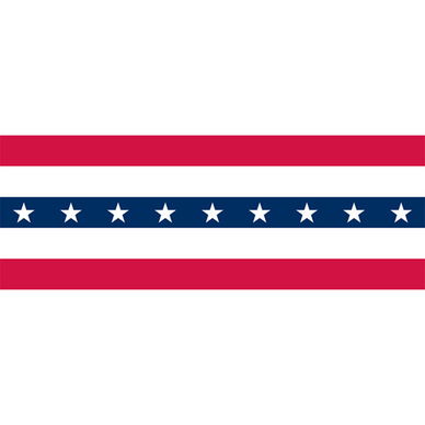 36" Wide Cotton 5-Stripe Bunting with Stars