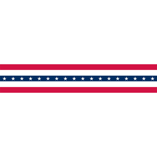 18" Wide Cotton 5-Stripe Bunting with Stars