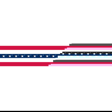 18" Wide Cotton 5-Stripe Bunting with Stars
