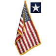 8' x 1-1/8" Gold Aluminum Pole Deluxe U.S. Indoor Flag Set