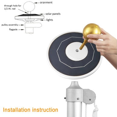 Solar Disc Flag Light - 266 LEDs