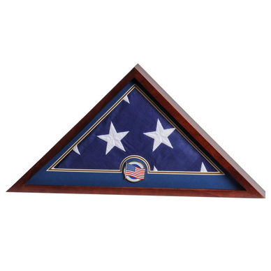 Flag Display Case with US Flag Medallion and Flag