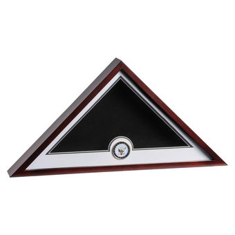 US Flag Display Case with Navy Medallion