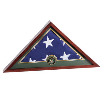 US Flag Display Case with Army Medallion and Flag