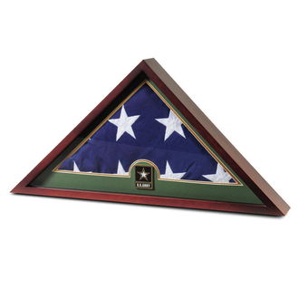US Flag Display Case with Go Army Medallion and Flag