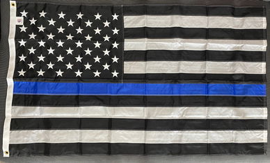 U.S. Thin Blue Line Flag - 3' x 5' - Sewn Nylon