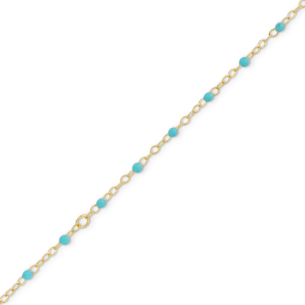 Turquoise Enamel Bead Bracelet 2