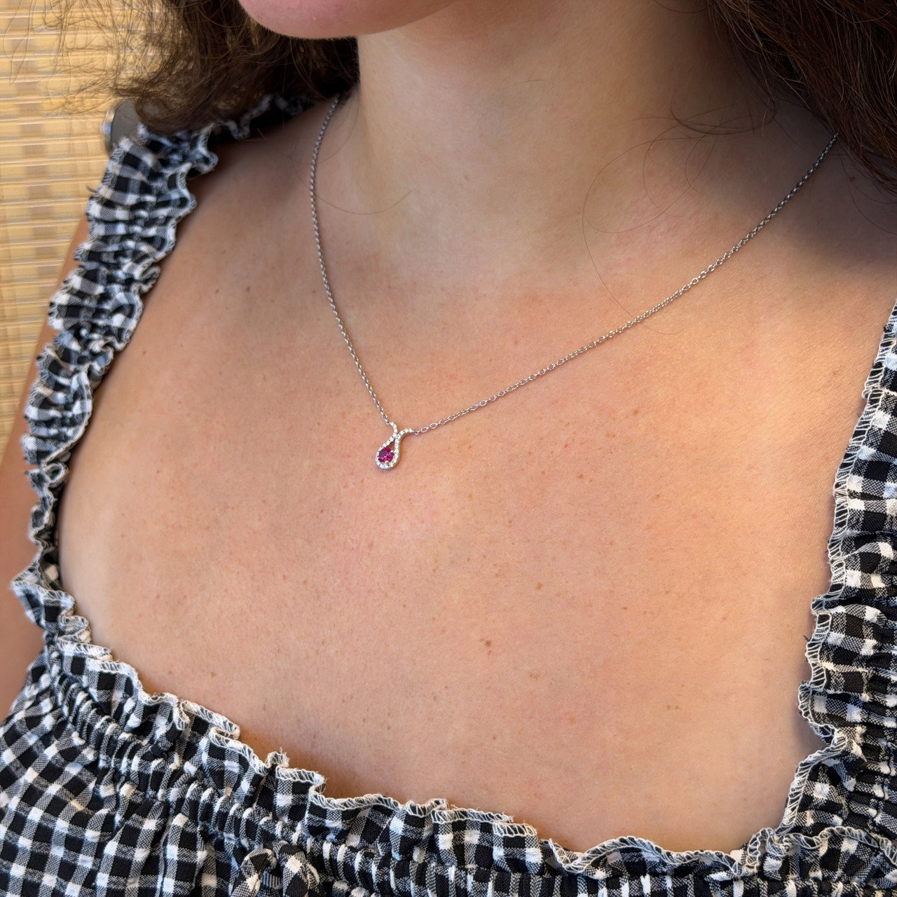 Ruby & Teardrop Diamond Necklace