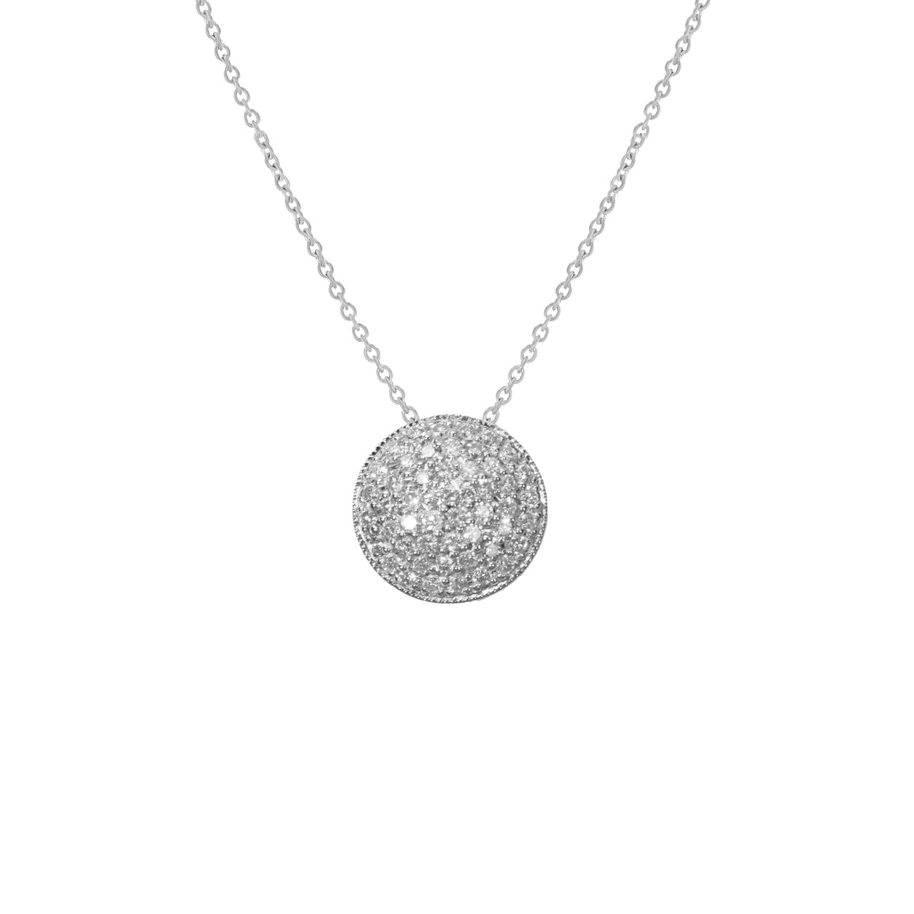 Pave Diamond Circle Pendant Necklace