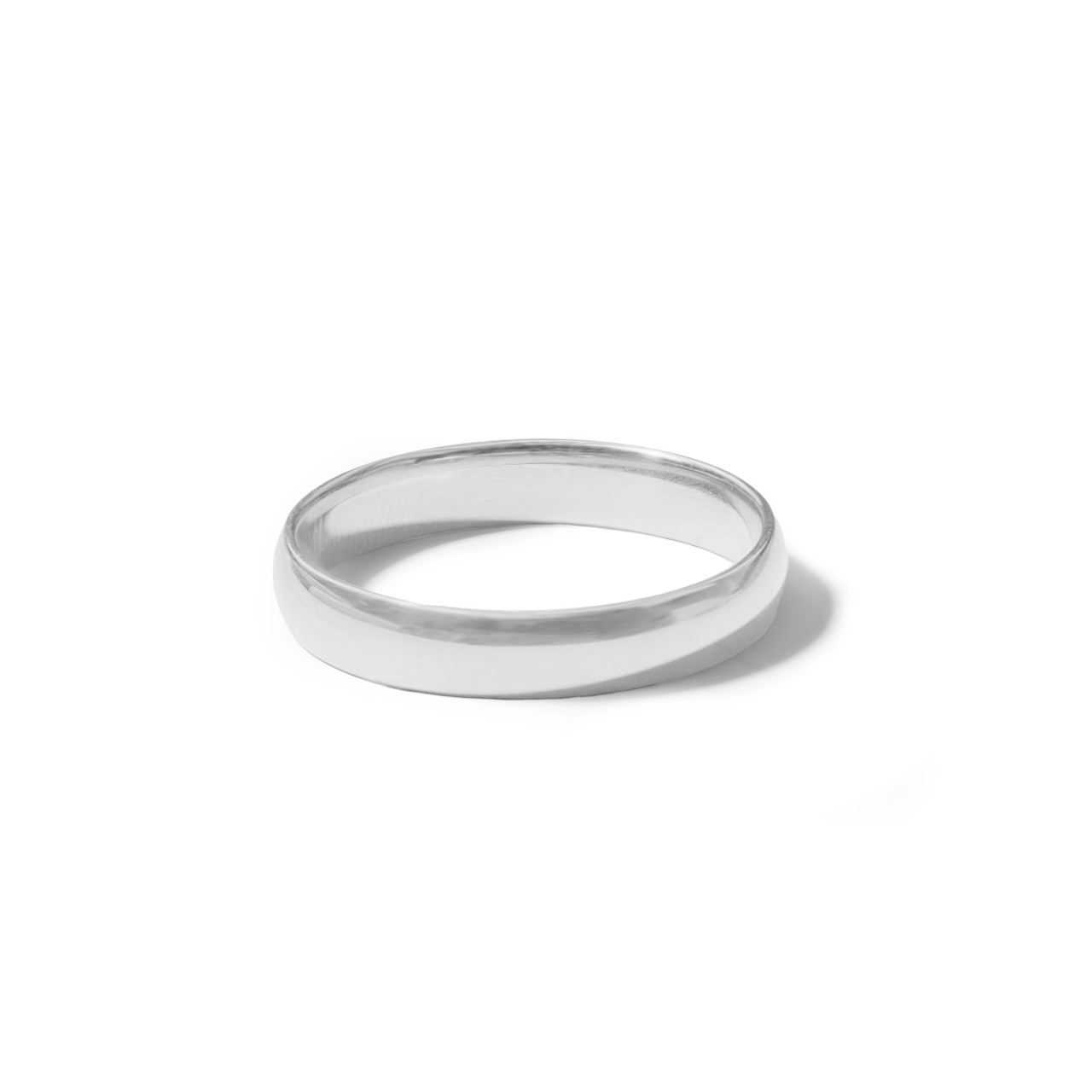 Lightweight High Polished 4mm Wedding Band In White Gold 14K 0