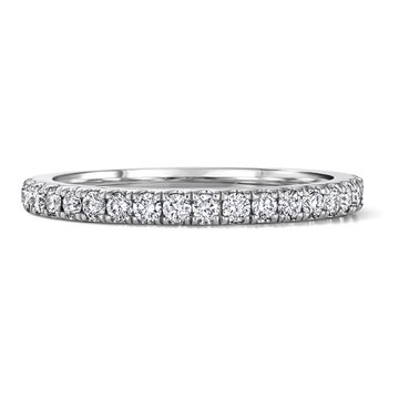 Diamond Halfway Wedding Band by Adorette In White Gold 14K