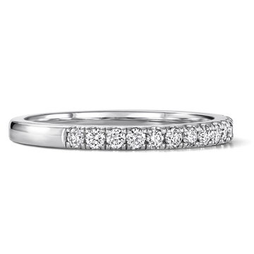 Diamond Halfway Wedding Band by Adorette In White Gold 14K