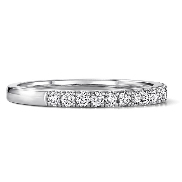 Diamond Halfway Wedding Band by Adorette In White Gold 14K