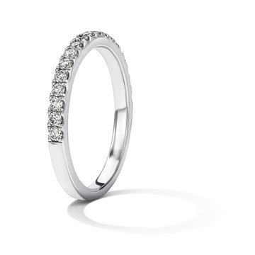 Diamond Halfway Wedding Band by Adorette In White Gold 14K