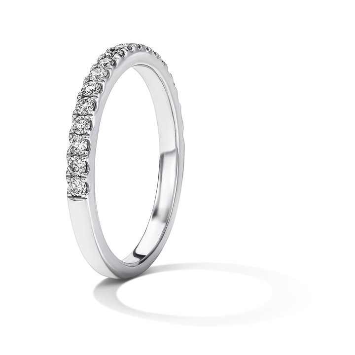 Diamond Halfway Wedding Band by Adorette In White Gold 14K