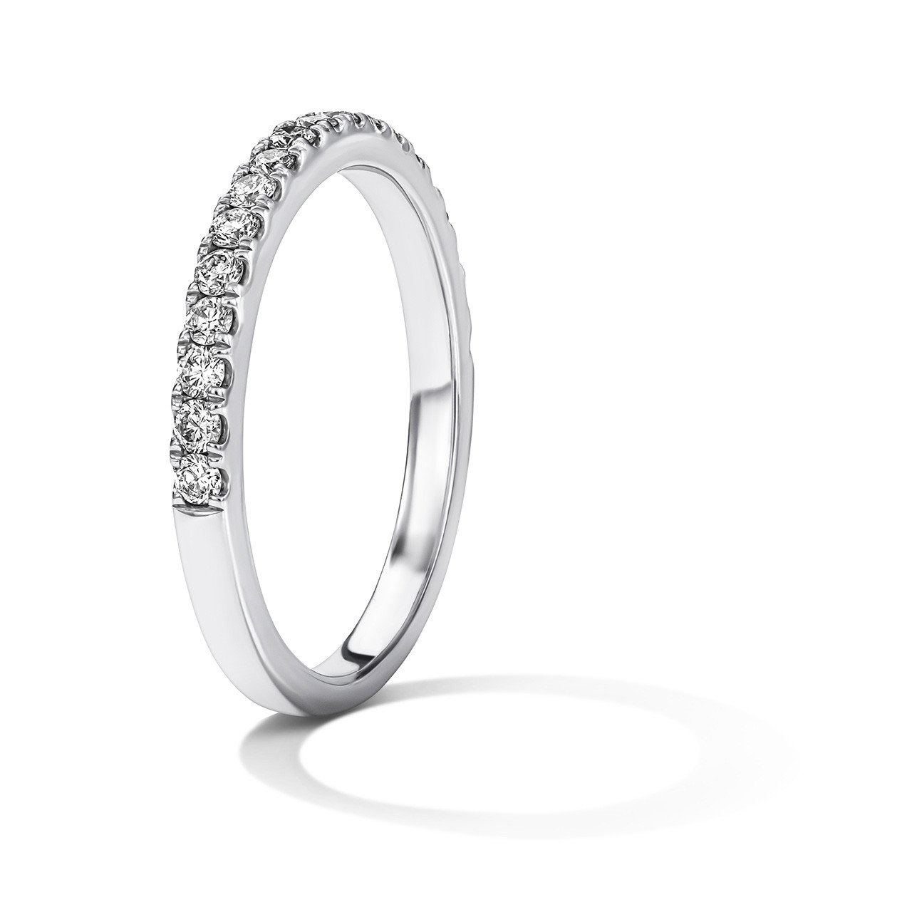 Diamond Halfway Wedding Band by Adorette In White Gold 14K 2