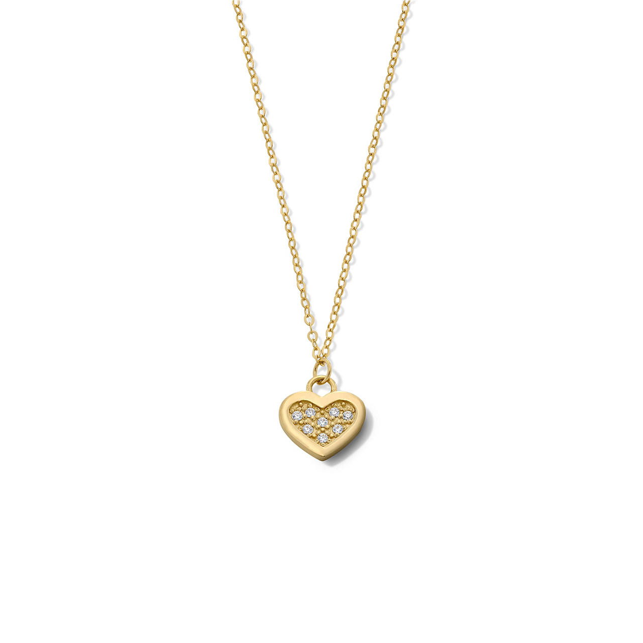 Gold Diamond Heart Pendant Necklace