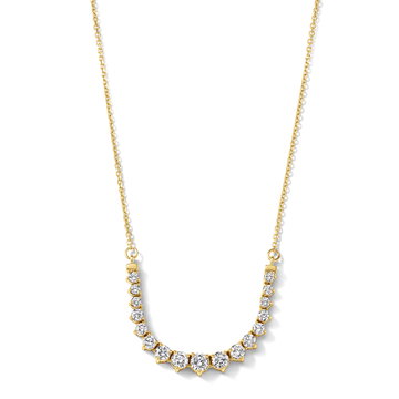 Graduated Round Diamond Necklace In Yellow Gold 14K
