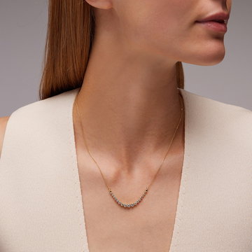 Graduated Round Diamond Necklace In Yellow Gold 14K