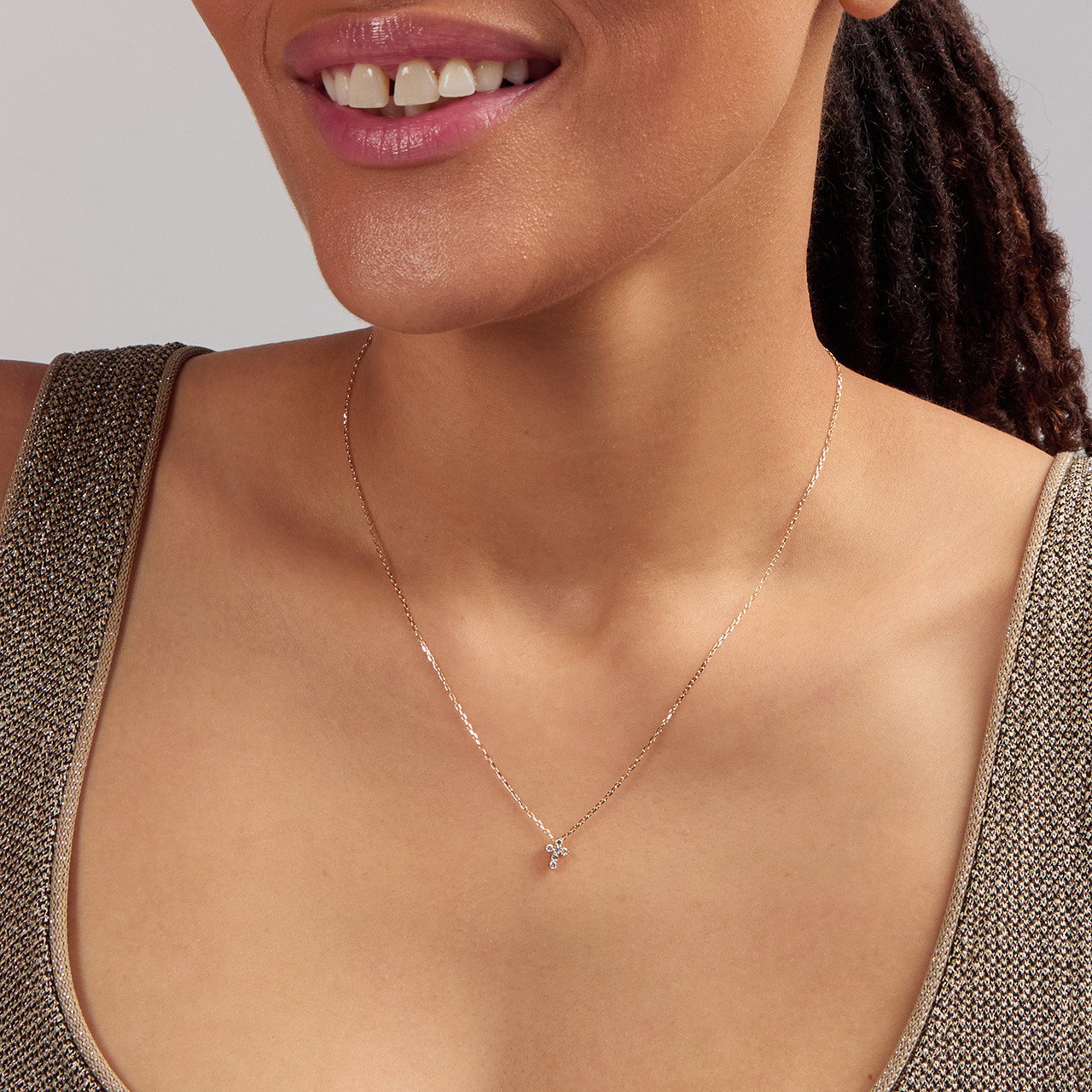 Small Diamond Cross Necklace 1