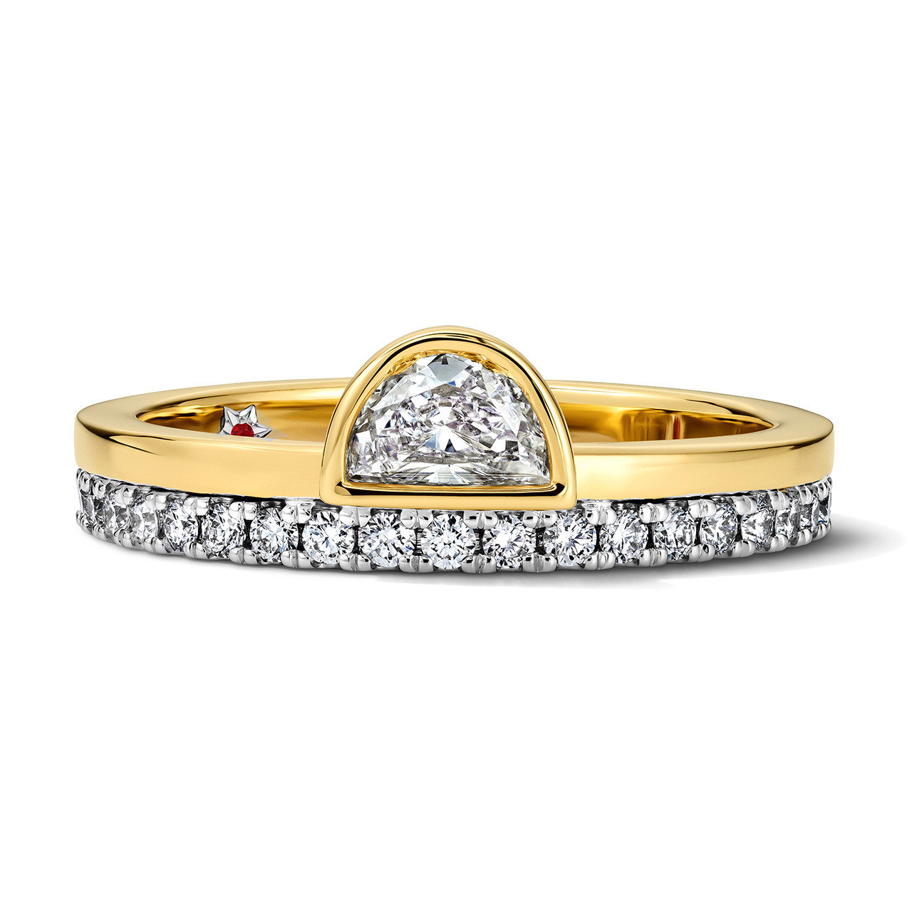 Half Bezel Diamond Pave Band