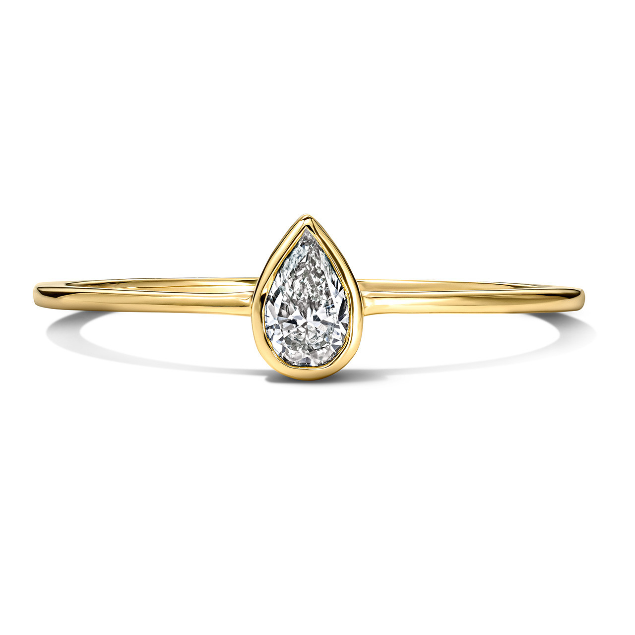 Bezel Pear Shape Diamond Ring 0