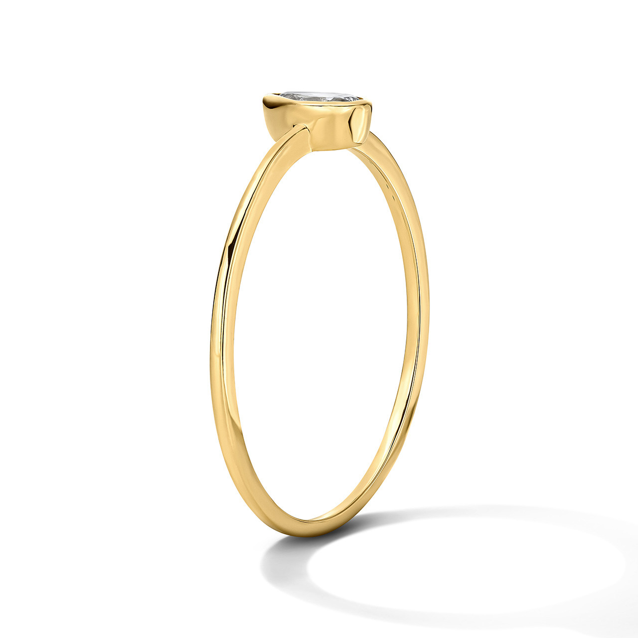 Bezel Pear Shape Diamond Ring