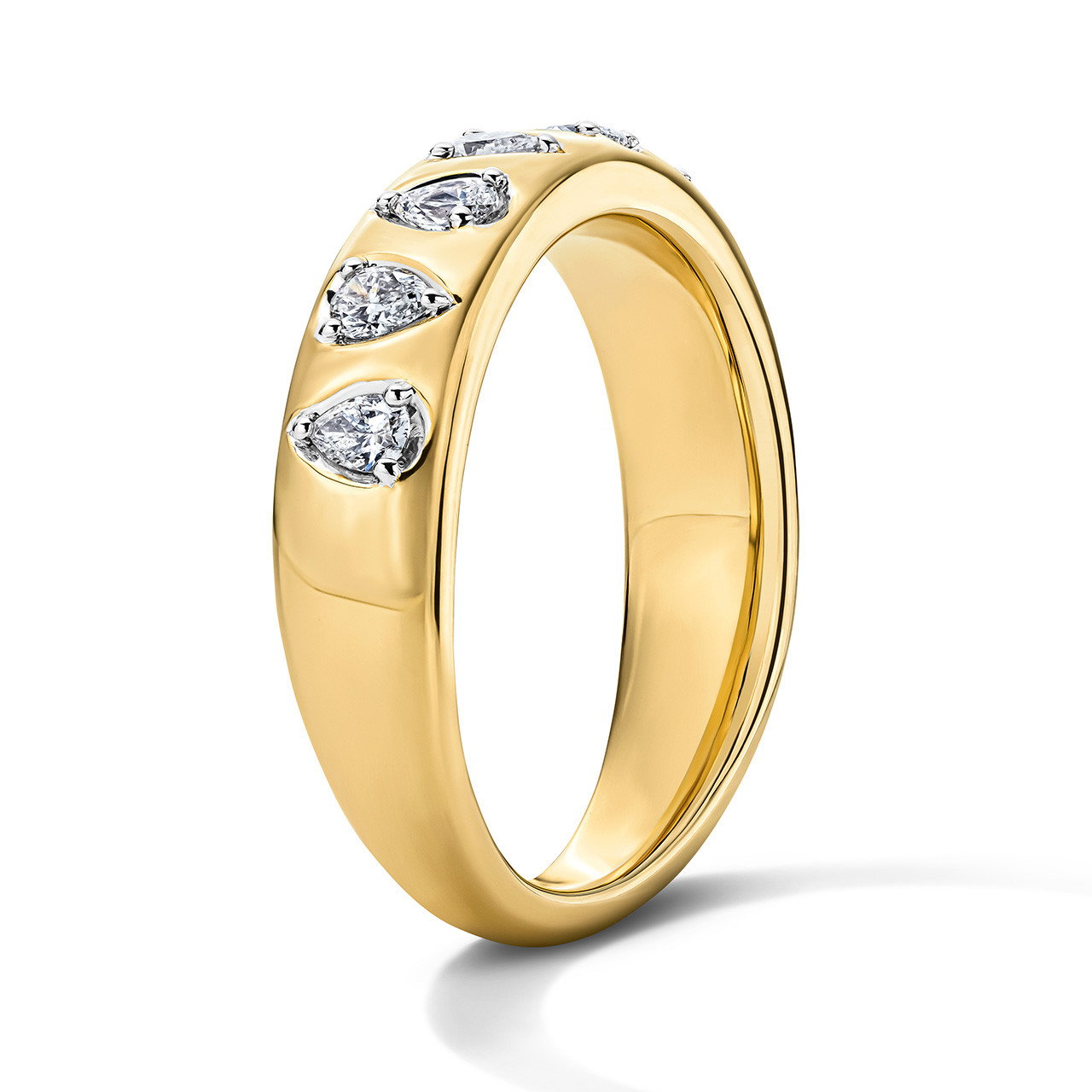 Pear Shape Diamond Gold Band