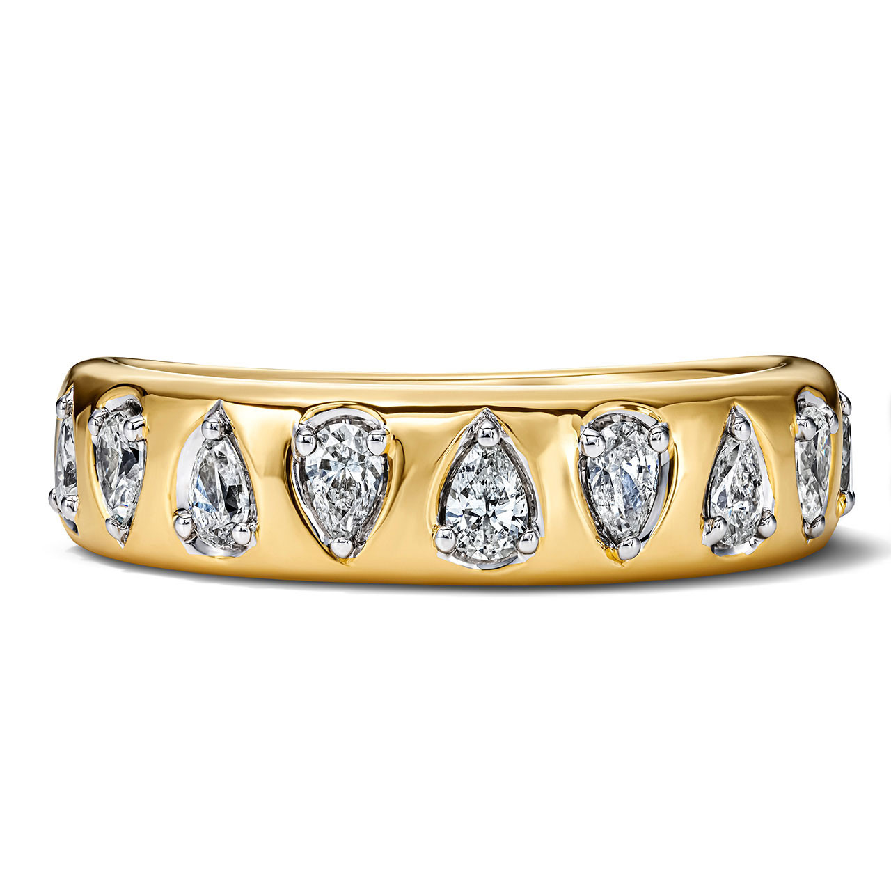 Pear Shape Diamond Gold Band