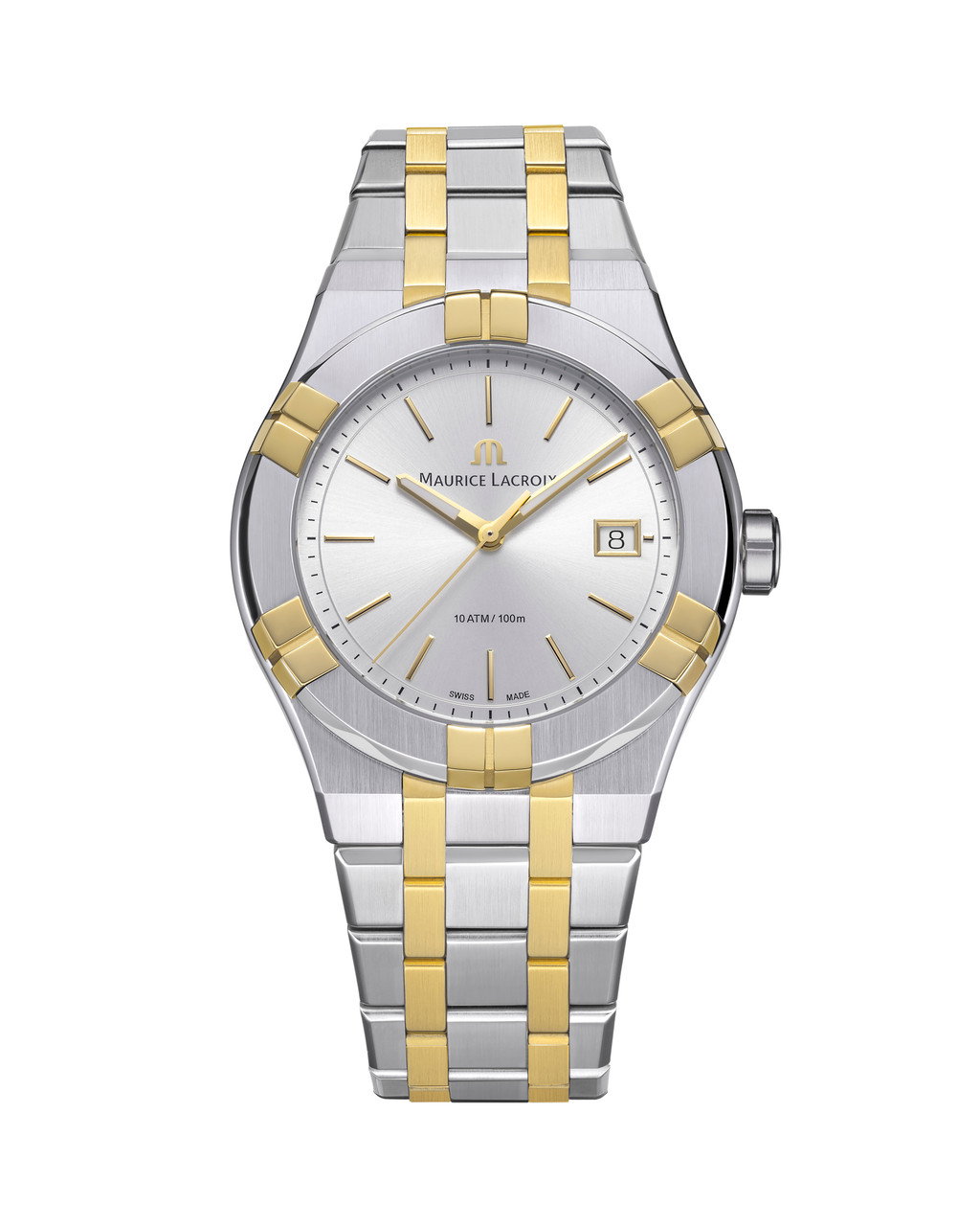 Maurice Lacroix Aikon Quartz 40 Silver Dial Watch | Stainless Steel & Yellow Gold-PVD 0