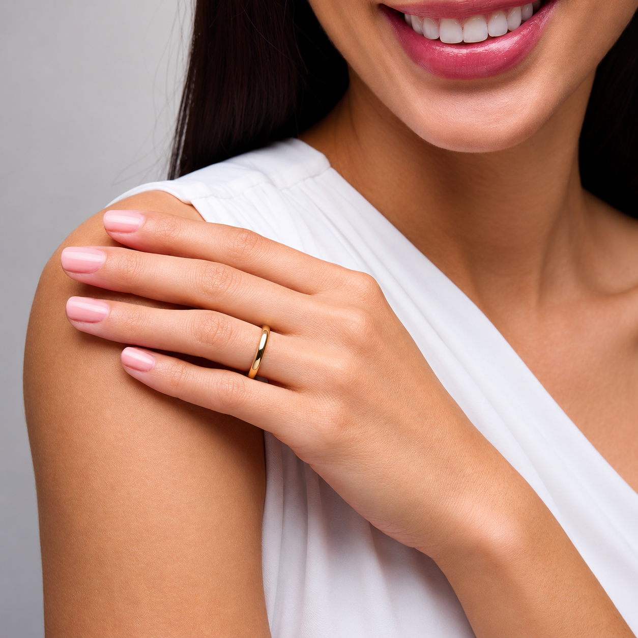 Lightweight Low Dome Comfort Fit 2mm Wedding Band 1