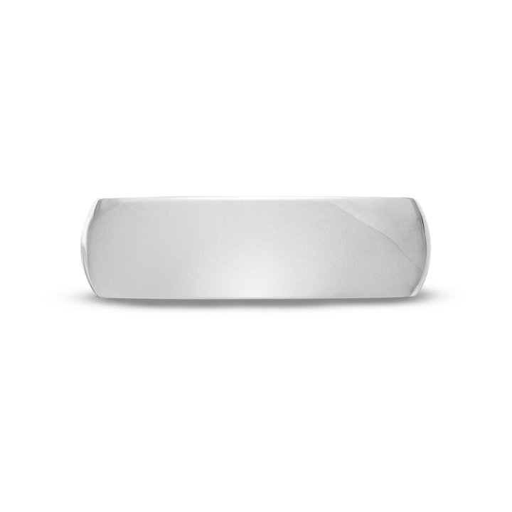 Lightweight Low Dome Comfort Fit 7mm Wedding Band In White Gold 14K