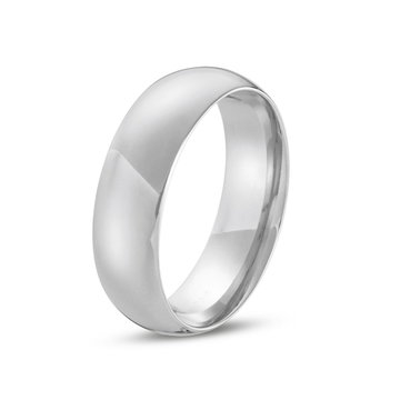 Lightweight Low Dome Comfort Fit 7mm Wedding Band In White Gold 14K