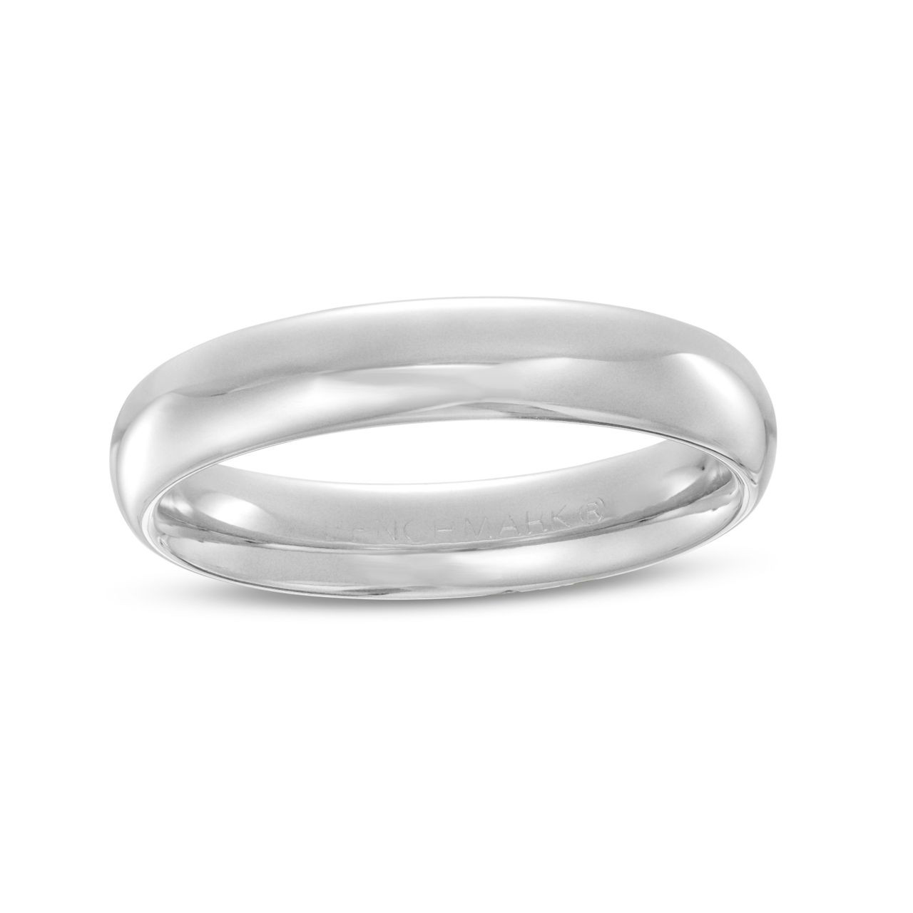 Lightweight Low Dome Comfort Fit 4mm Wedding Band In White Gold 14K 1