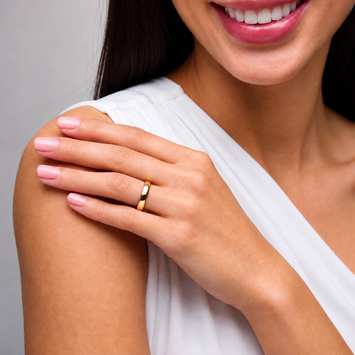 Lightweight Low Dome Comfort Fit 3mm Wedding Band In White Gold 14K
