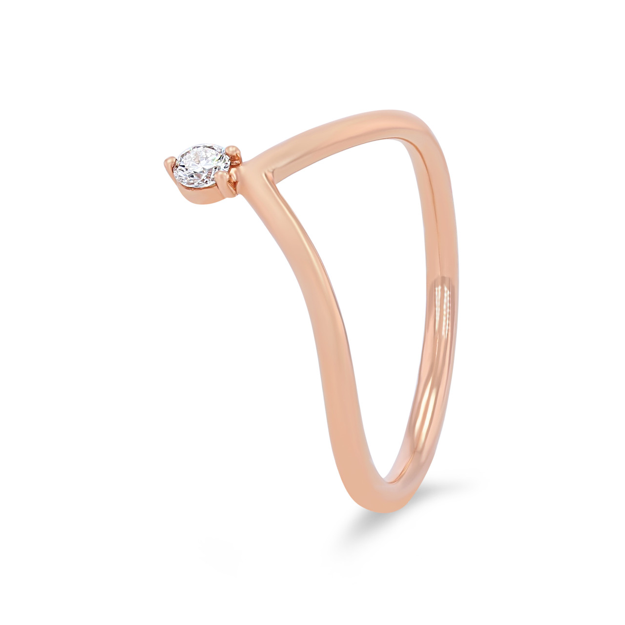 Rose Gold Contour Single Diamond Band