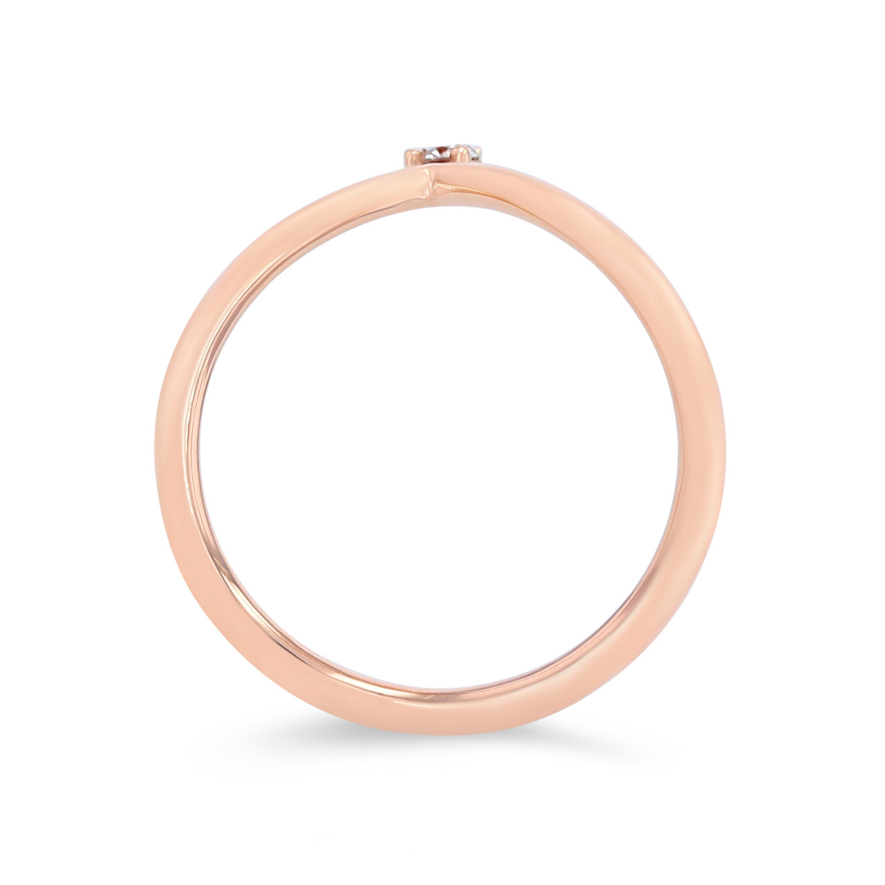 Rose Gold Contour Single Diamond Band