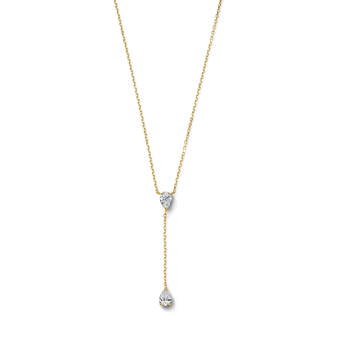 Pear Shaped Diamond Lariat Necklace