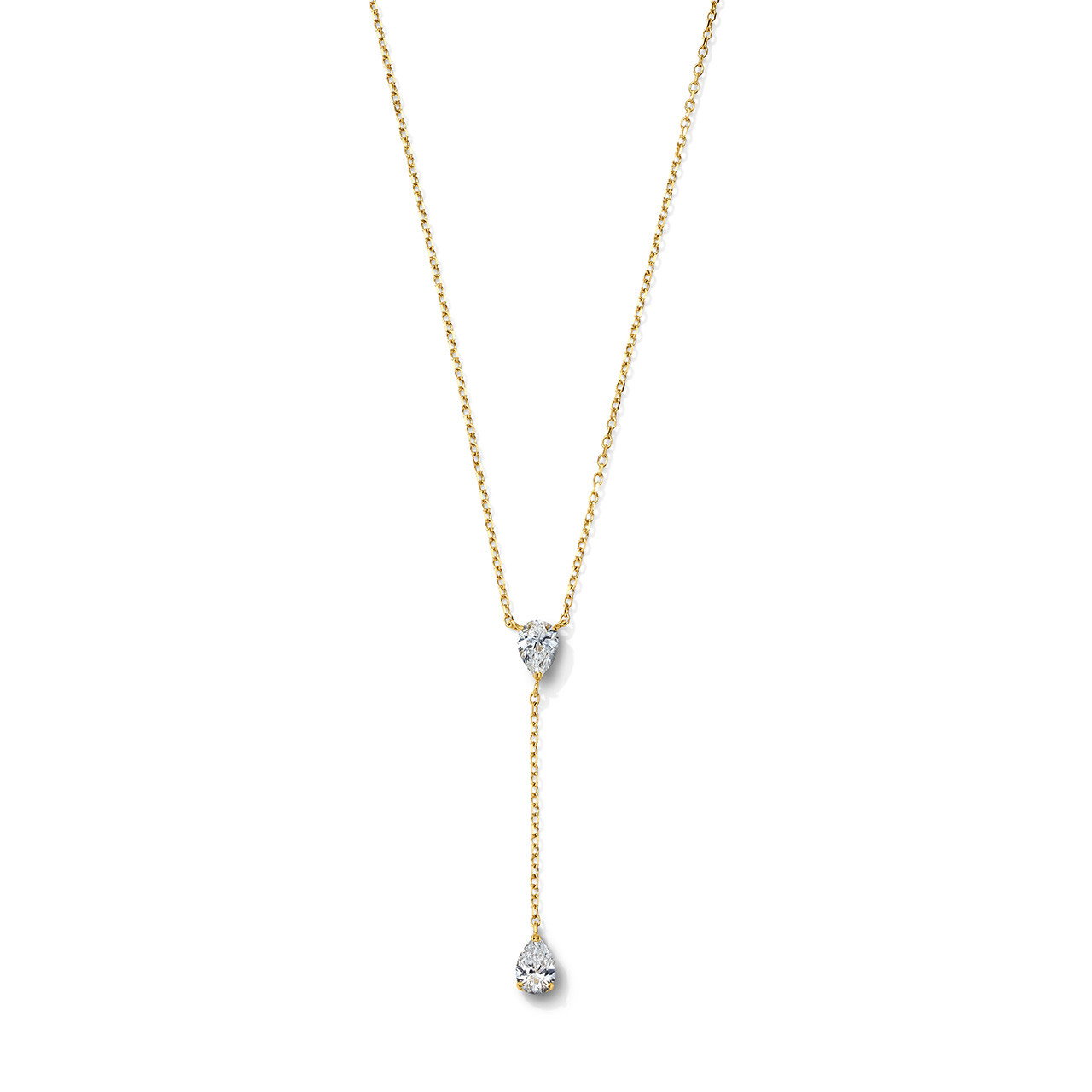 Pear Shaped Diamond Lariat Necklace