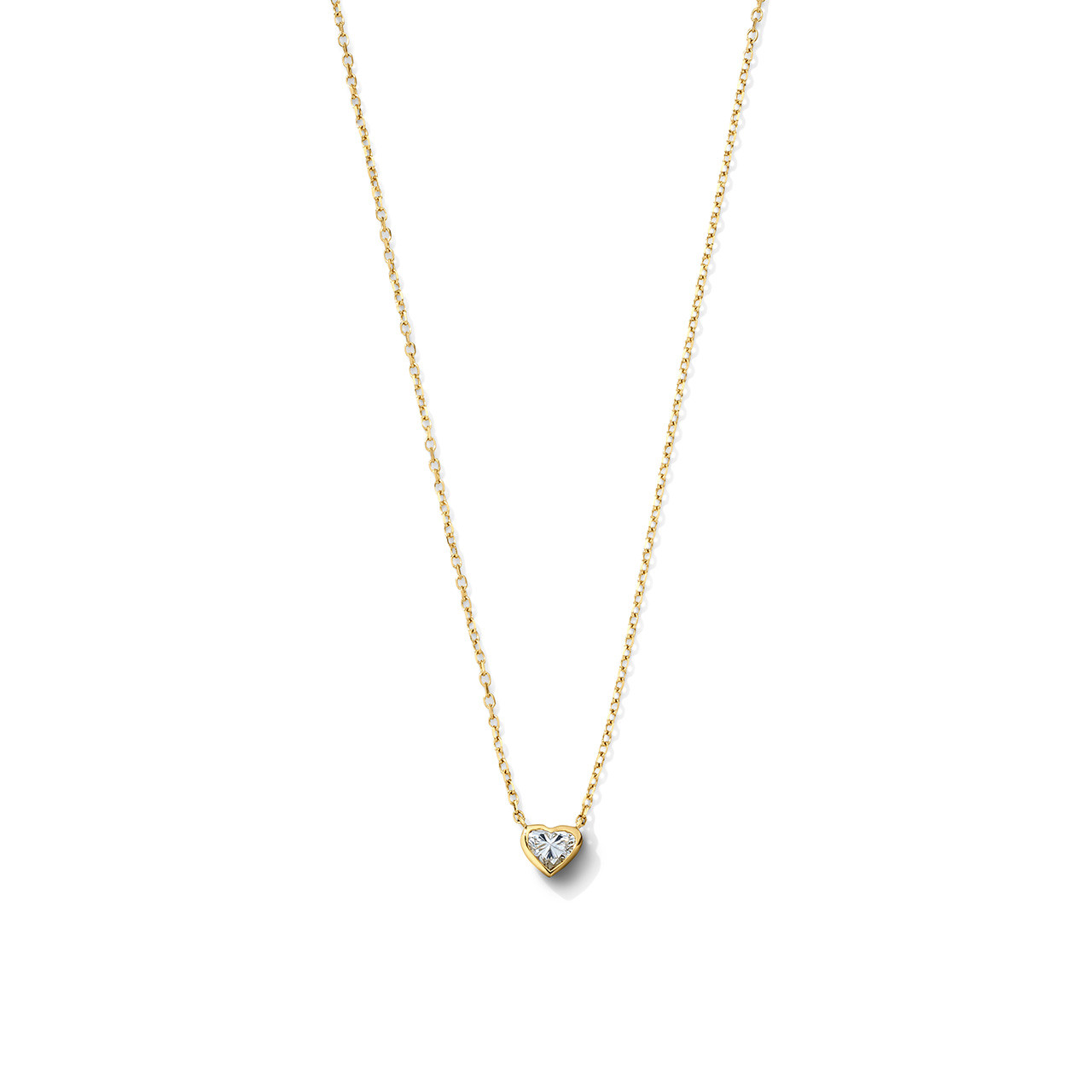 Heart Shaped Diamond Bezel Necklace