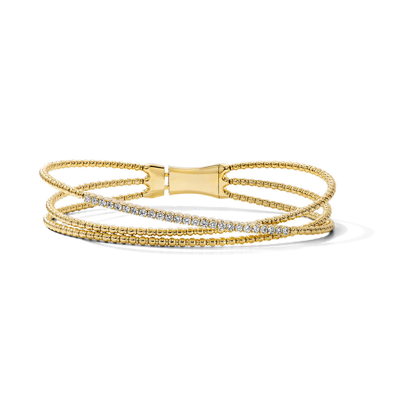 Three Row Diamond Wrap Bracelet 0
